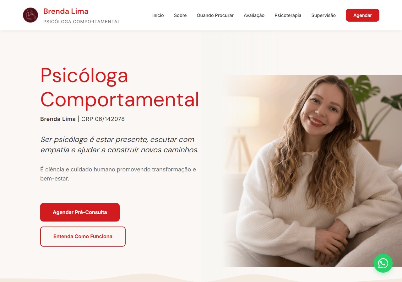 Site da Clínica Brenda Lima, criado pela Valkhan Tech
