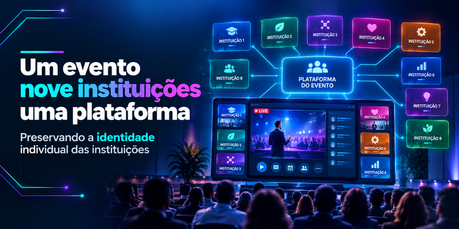 Um evento, nove instituições, uma plataforma, preservando a identidade individual das instituições